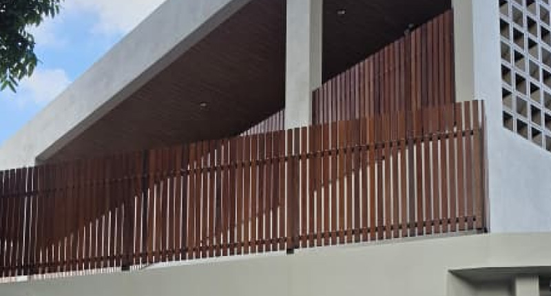 Elevating Modern Architecture with Natural Elegance: A Showcase of Chengal Wood Fencing and Wall Cladding
